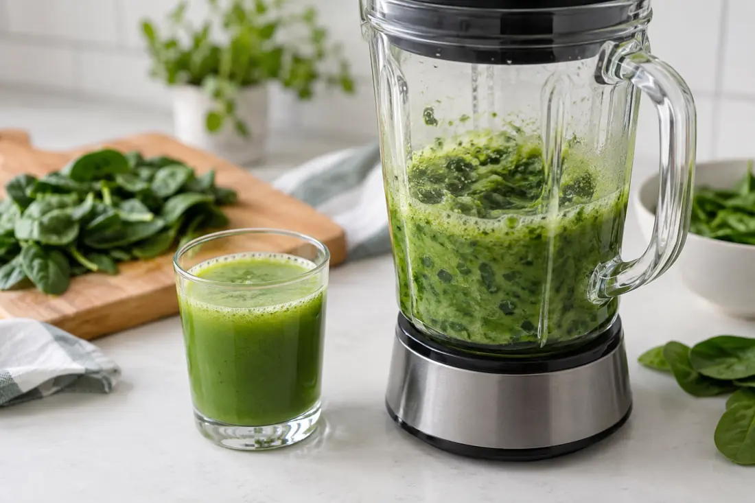 Use frozen spinach in blended beverages visual explanation