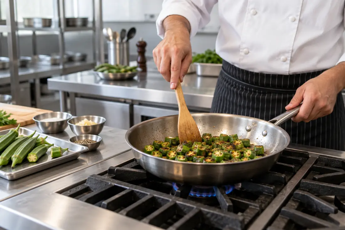 Specify okra cuts for foodservice sauté visual explanation